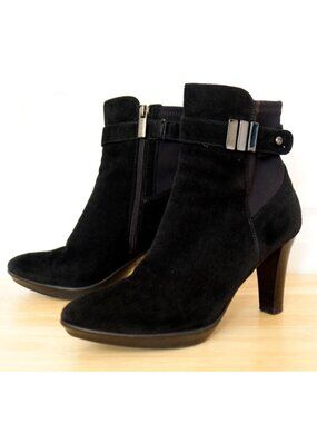 Aquatalia black suede "Princess" ankle boots